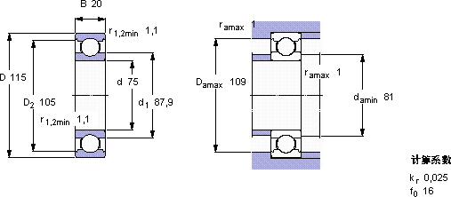 SKF6015 *軸承圖紙