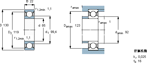 SKF6017-2Z *軸承圖紙