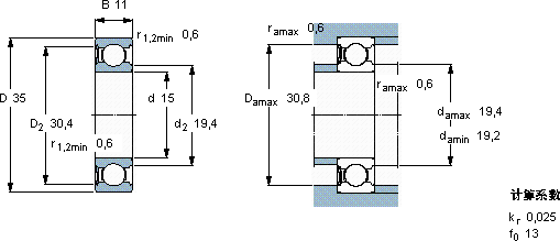 SKF6202-RSL *軸承圖紙