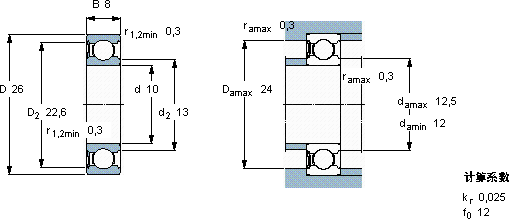 SKF6000-RSH *軸承圖紙