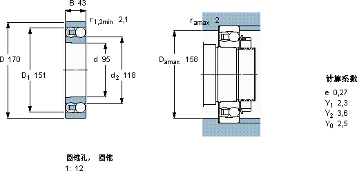 SKF2219 KM軸承圖紙