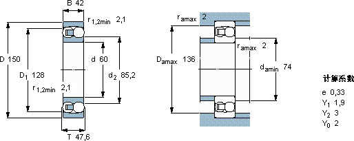 SKF1412 M軸承圖紙