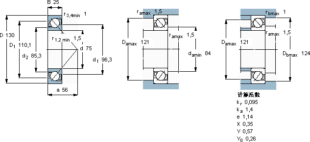 SKF7215 BECBM軸承圖紙