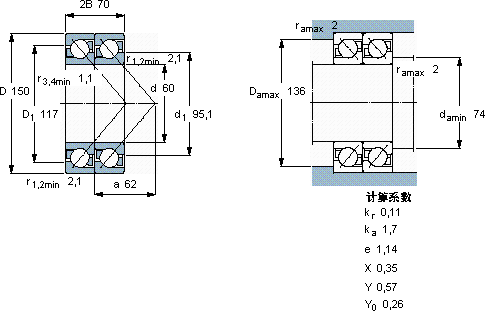 SKF2 x 7412 BGAM軸承圖紙