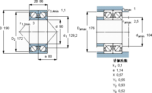 SKF2 x 7318 BECBP *軸承圖紙