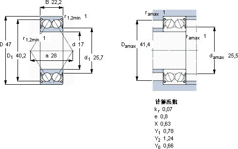 SKF3303 A-2ZTN9/MT33軸承圖紙