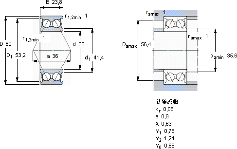 SKF3206 A *軸承圖紙