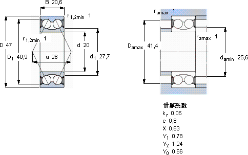 SKF5204 A-2RS1 *軸承圖紙