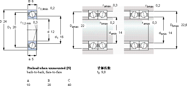 SKF71901 CD/P4A軸承圖紙