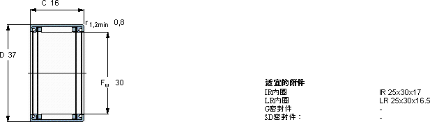 SKFHK 3016.2RS軸承圖紙