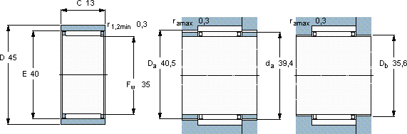 SKFRNAO 35x45x13軸承圖紙