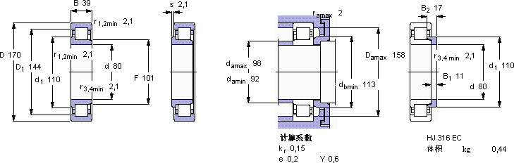 SKFNJ 316 ECML *軸承圖紙