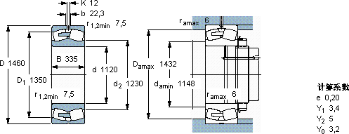 SKF249/1120 CAF/W33軸承圖紙