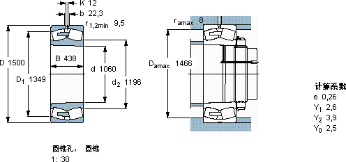 SKF240/1060 CAK30F/W33軸承圖紙