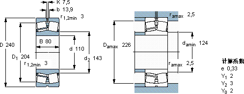 SKF22322 E *軸承圖紙