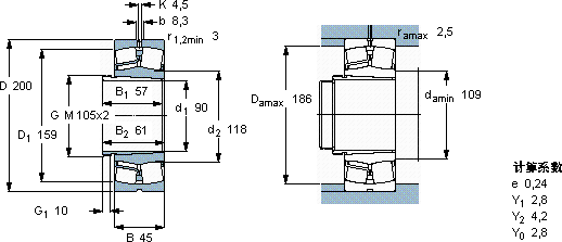 SKF21319 EK + AHX 319 *軸承圖紙
