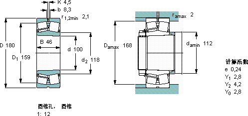 SKF22220 EK *軸承圖紙
