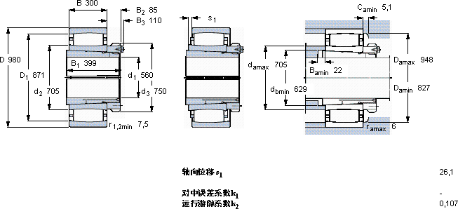 SKFC 31/600 KMB + OH 31/600 HE *軸承圖紙