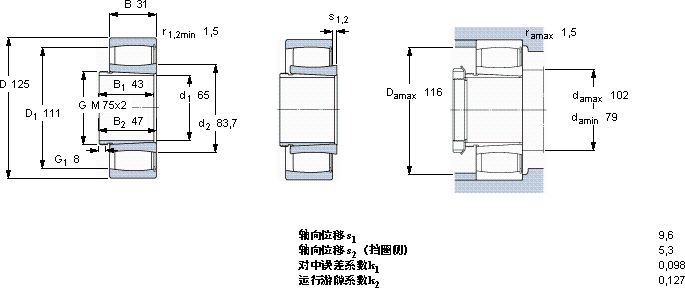 SKFC 2214 KV + AH 314 G *軸承圖紙