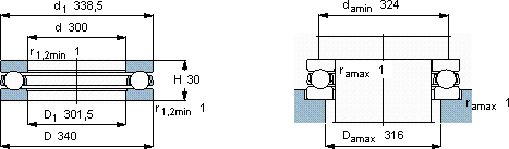 SKF51060 M軸承圖紙