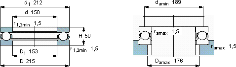 SKF51230 M軸承圖紙