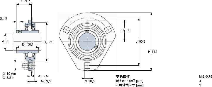 SKFPFD 30 TF軸承圖紙