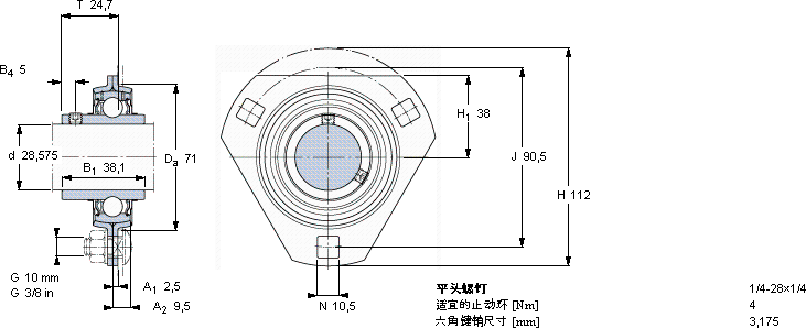 SKFPFD 1.1/8 TF軸承圖紙