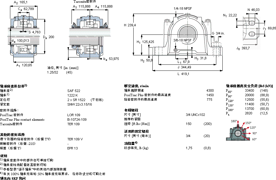 SKFSAF 1522軸承圖紙