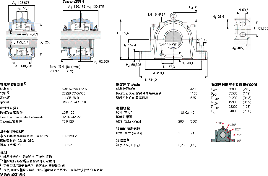 SKFSAF 22528x4.13/16軸承圖紙