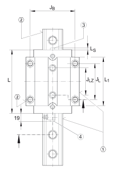 INA滑塊 RWU25-D-FE, 直線循環(huán)滾柱軸承及導(dǎo)軌組件 RUE25-D 用的標(biāo)準(zhǔn)滑塊，脂潤滑