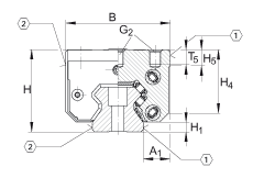 INA滑塊 RWU35-E-KT-HL, 用于直線循環(huán)滾子軸承及導(dǎo)軌組件中鏈引導(dǎo)的高窄長系列滑塊，油或脂潤滑