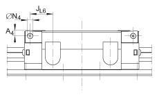 INA滑塊 RWU65-E-HL, 用于直線循環(huán)滾子軸承及導(dǎo)軌組件中帶滿裝循環(huán)滾子系統(tǒng)的高窄長系列滑塊，油或脂潤滑