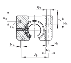 INA直線球軸承及軸承座單元 KGNOS25-C-PP-AS, 開(kāi)式設(shè)計(jì)，可調(diào)，密封，脂潤(rùn)滑，帶再潤(rùn)滑結(jié)構(gòu)