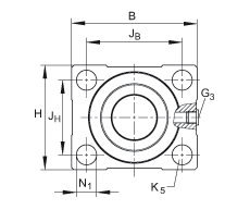 INA直線球軸承及軸承座單元 KTFN16-C-PP-AS, 密封，脂潤滑，帶再潤滑結(jié)構(gòu)