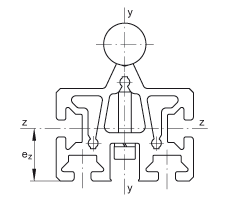 INA導(dǎo)軌 TSMW30, 中空截面輪廓，帶安裝槽，帶一根軌道軸；可提供耐腐蝕設(shè)計(jì)