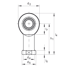 INA桿端軸承 GIR6-DO, 根據(jù) DIN ISO 12 240-4 標(biāo)準(zhǔn)，帶右旋內(nèi)螺紋，需維護(hù)