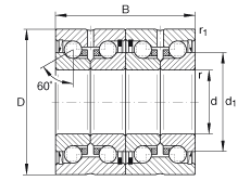 INA推力角接觸球軸承 ZKLN2557-2RS-2AP, 配對(duì)，雙向，兩側(cè)唇密封