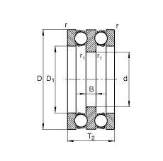 FAG推力深溝球軸承 52326-MP, 根據(jù) DIN 711/ISO 104 標(biāo)準(zhǔn)的主要尺寸，雙向，可分離