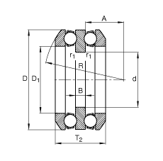FAG推力深溝球軸承 54322-MP, 根據(jù) DIN 711/ISO 104 標(biāo)準(zhǔn)的主要尺寸，雙向，帶球面軸承座圈，可分離