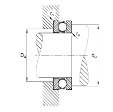 FAG推力深溝球軸承 51422-MP, 根據(jù) DIN 711/ISO 104 標(biāo)準(zhǔn)的主要尺寸，單向，可分離