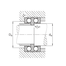 FAG推力深溝球軸承 52326-MP, 根據(jù) DIN 711/ISO 104 標(biāo)準(zhǔn)的主要尺寸，雙向，可分離