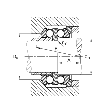 FAG推力深溝球軸承 54322-MP, 根據(jù) DIN 711/ISO 104 標(biāo)準(zhǔn)的主要尺寸，雙向，帶球面軸承座圈，可分離