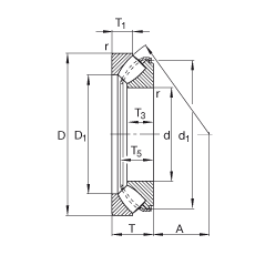 FAG推力調(diào)心滾子軸承 29424-E1, 根據(jù) DIN 728/ISO 104 標(biāo)準(zhǔn)的主要尺寸，單向，可分離