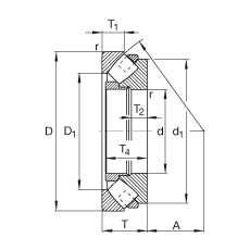 FAG推力調(diào)心滾子軸承 29244-E1-MB, 根據(jù) DIN 728/ISO 104 標(biāo)準(zhǔn)的主要尺寸，單向，可分離