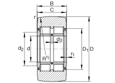 INA支撐型滾輪 NNtr90X220X100-2ZL, 滿裝滾子，軸向引導(dǎo)，兩側(cè)唇密封