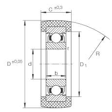 INA滾輪 KLRU12X47X20-2Z, 帶塑料箍，兩側(cè)密封
