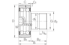 INA螺栓型滾輪 KR5203-2RS, 雙列，兩側(cè)唇密封