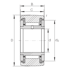 INA支撐型滾輪 NAtr17-PP, 軸向引導(dǎo)，兩側(cè)用推力滑動(dòng)墊圈