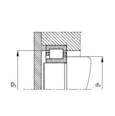 FAG圓柱滾子軸承 NJ336-E-M1, 根據(jù) DIN 5412-1 標(biāo)準(zhǔn)的主要尺寸, 半定位軸承, 可分離, 帶保持架