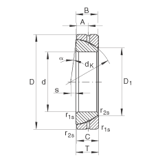 INA角接觸關(guān)節(jié)軸承 GE160-SX, 根據(jù) DIN ISO 12 240-2 標(biāo)準(zhǔn)，需維護(hù)